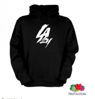 Kapucnis pulóver -fekete